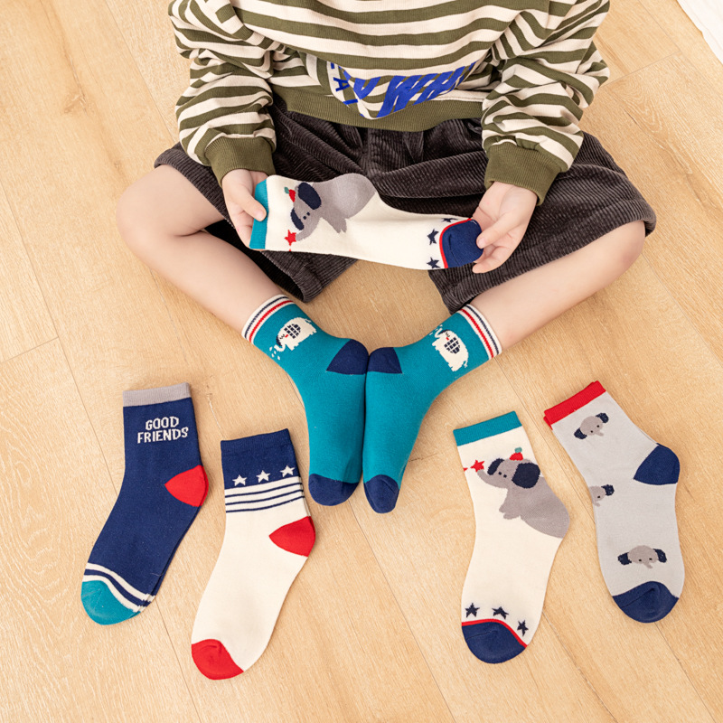 Cotton Crew Sock Pack - Confezione da 5 Calzini per Bambini